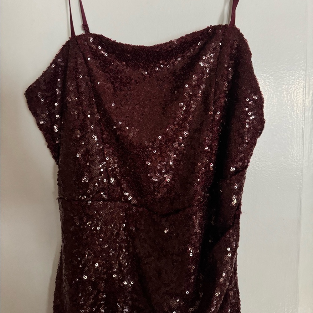 Emerald Sunday Sprakly Cranberry Red Mini Dress - Picture 3 of 7